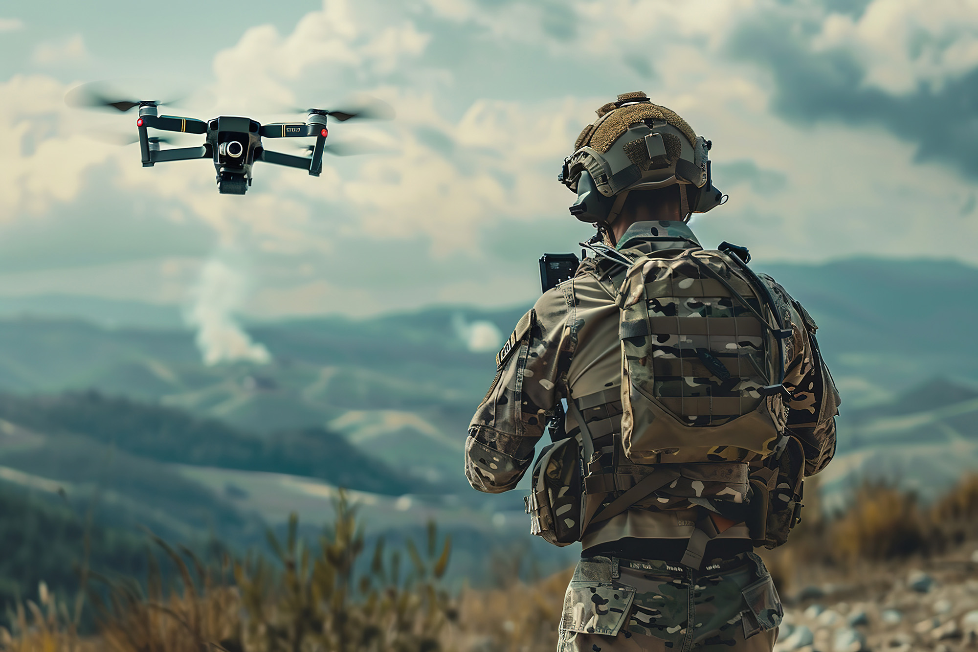 soldier with drone